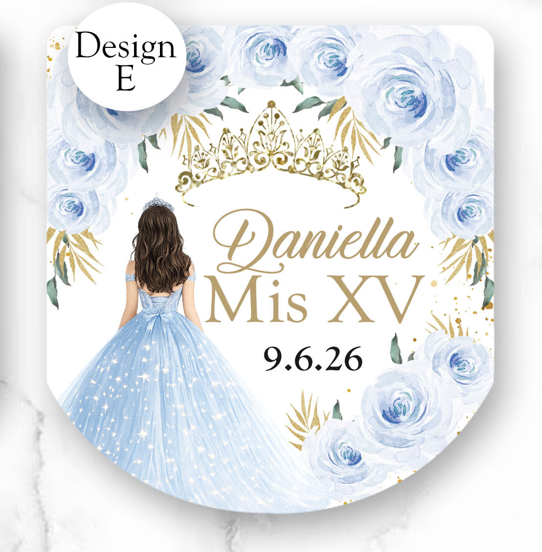 Blue Quinceanera Sweet Sixteen Pocketbac Hand Sanitizer Labels