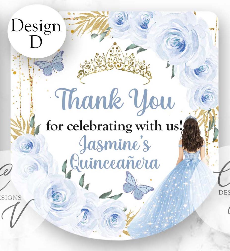 Quinceanera Sweet Sixteen Pocketbac Hand Sanitizer Labels