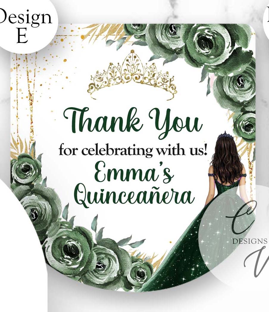 Quinceanera Sweet Sixteen Pocketbac Hand Sanitizer Labels