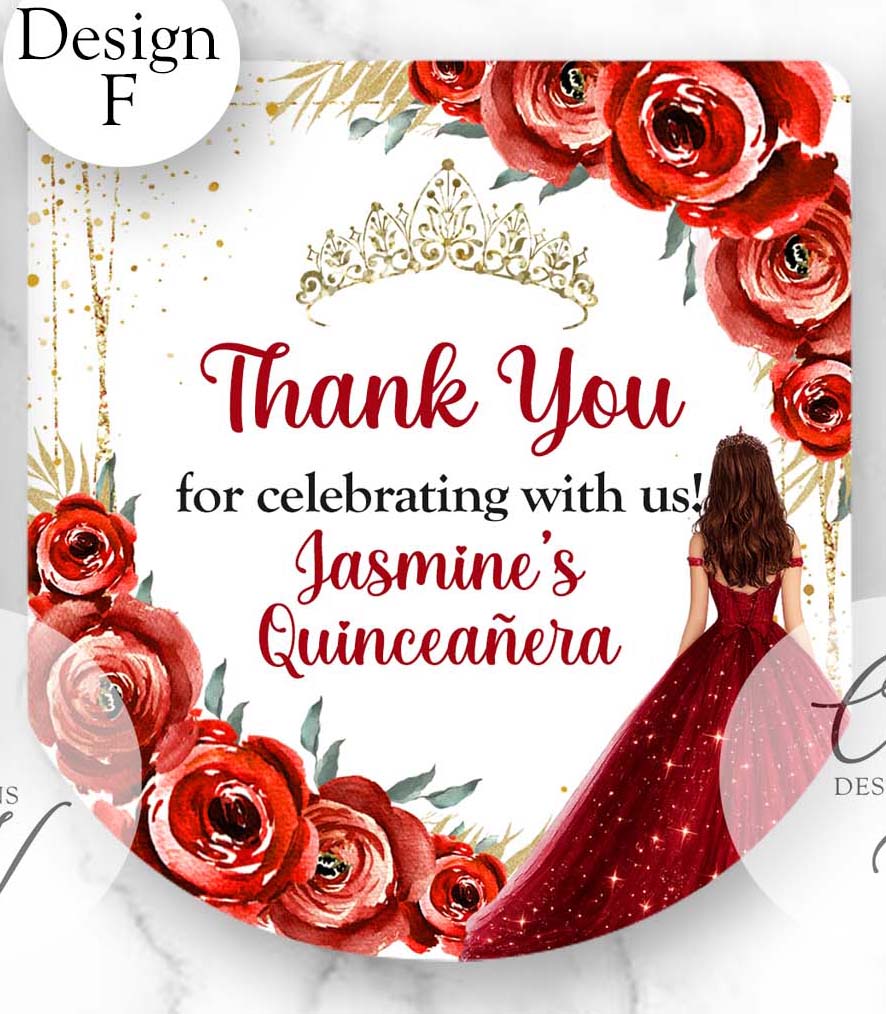 Quinceanera Sweet Sixteen Pocketbac Hand Sanitizer Labels