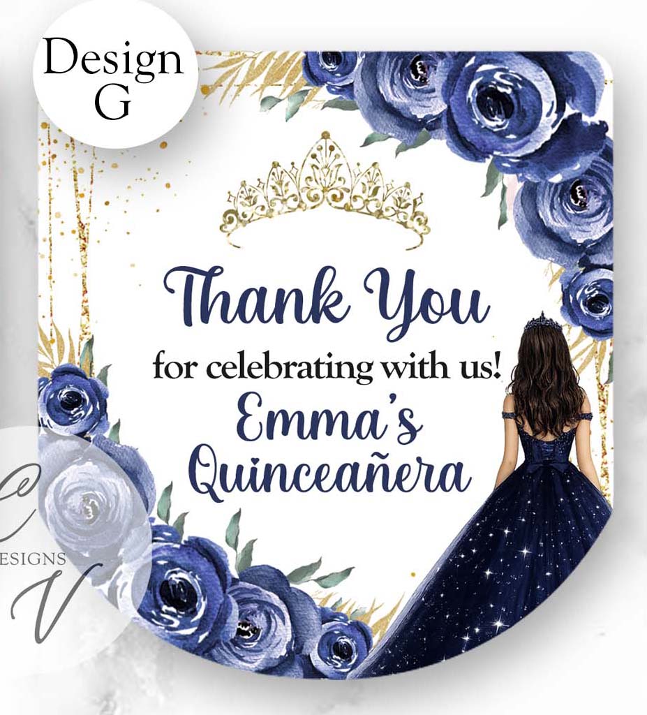 Quinceanera Sweet Sixteen Pocketbac Hand Sanitizer Labels