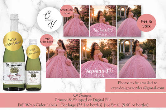 Cider Label Photo Full Wrap Small or Large Labels
