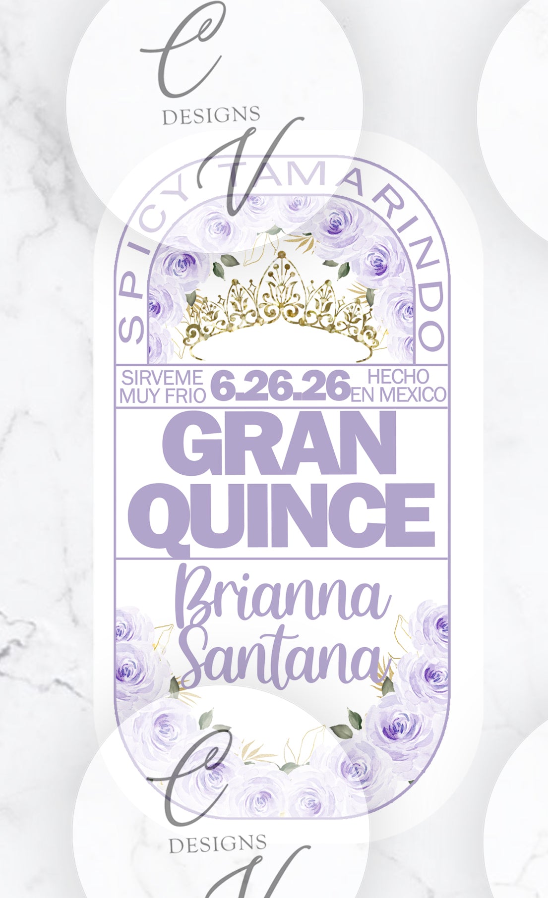 Quinceanera or Custom Gran Malo Tequila Large Bottle Labels only