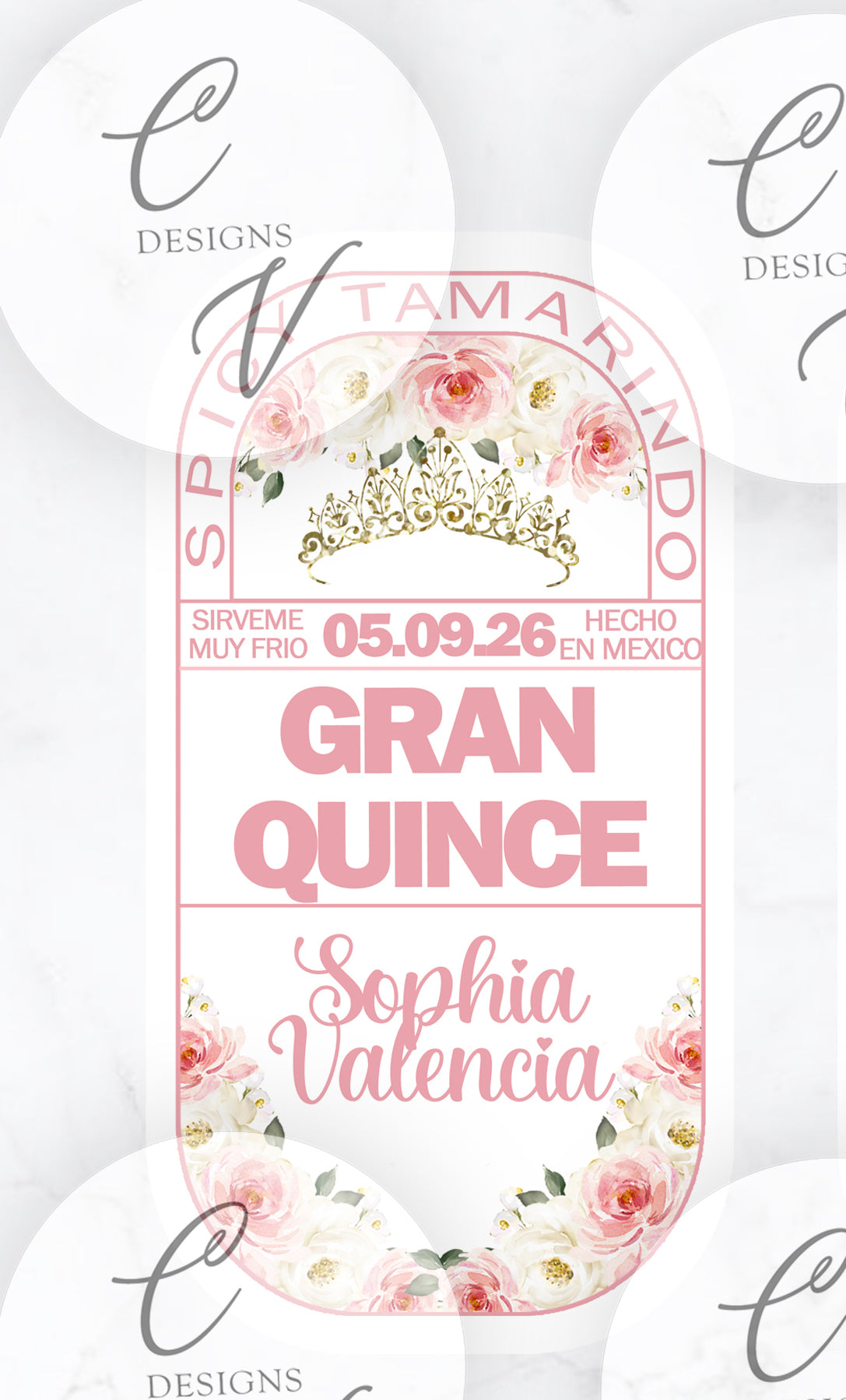 Quinceanera or Custom Gran Malo Tequila Large Bottle Labels only