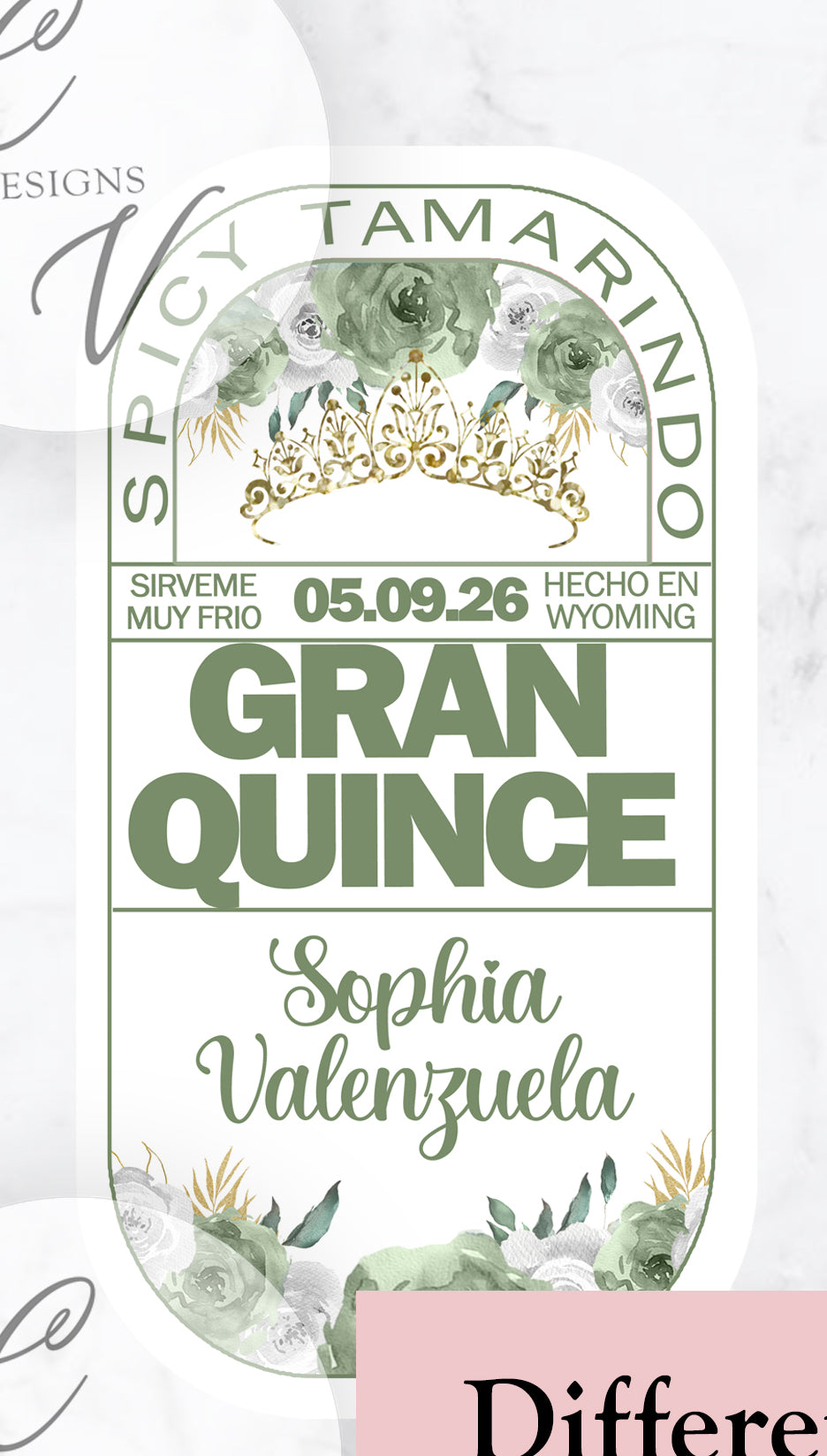 Quinceanera or Custom Gran Malo Tequila Large Bottle Labels only